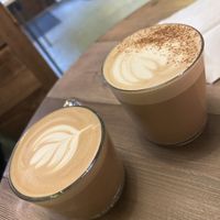 Dirty chai and cappuccino   at Farm2Table - Davidshall in Malmo