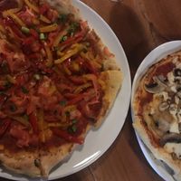 Vegan pizza Mediterranean style  at Black Isle  in Fort William