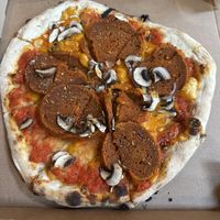 Vegan pepperoni pizza  at Black Isle  in Fort William