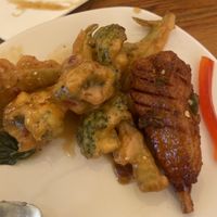 Bang bang broccoli and Thai drum sticks! So delicious   at Love Organic Cafe in West Hollywood