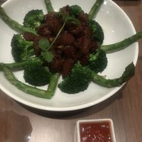 Garlic chicken  at Love Organic Cafe in West Hollywood