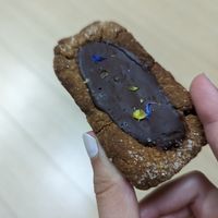 Chocolate filled cookie(?). Very creamy chocolate and great biscuit! at Fig from Vegan 채식주의자의 무화과 in Jeonju