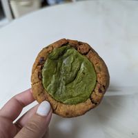 Matcha tigre cookie. The matcha was smooth and creamy with nice flavor at Fig from Vegan 채식주의자의 무화과 in Jeonju