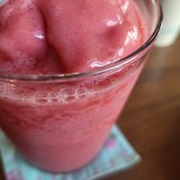 homemade Strawberry smoothie at Fig from Vegan 채식주의자의 무화과 in Jeonju