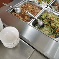 Ginisang ampalaya and mi cha at Heavenly Grace Vegetarian Restaurant in Manila