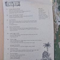 Woods menu May 2023 at Woods in Bangalow