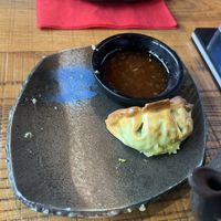 Over cooked veggie gyoza   at The Sushi Maki in Newbury