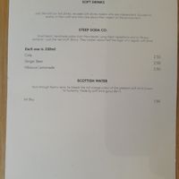 Drinks menu at Last Light Coffee in Blackpool