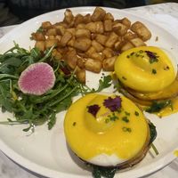 Vegan eggs Benedict   at Evviva in Toronto