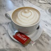 Oat milk cappuccino  at Evviva in Toronto