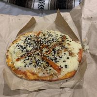 Vegan pizza  at La Cordobesita in Tulum