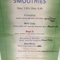 Smoothie menu at Infusedlife Plant Based Emporium in Minneapolis
