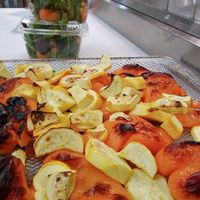 The start of a yummy experience..roasted peppers amd squash for a house made soup at Infusedlife Plant Based Emporium in Minneapolis