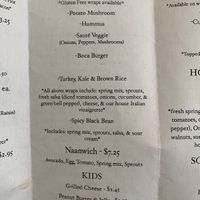 Menu at The Arbor Coffee House in Warren