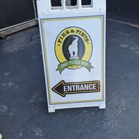 Outside the restaurant at Pies & Pints in Fayetteville