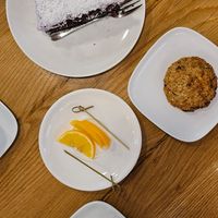 The only two vegan desserts left on this place's menu at Koktem in Astana