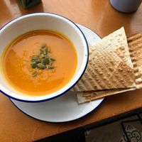 Pumpkin soup at Koktem in Astana