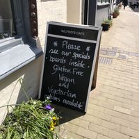 Blackboard at the door   at Wilfrids Cafe in Ripon