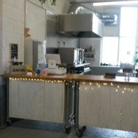 New premises - counter and meal prep fridge at The Superfood Bowl in Cleckheaton
