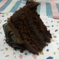 Chocolate and caramel cake at The Superfood Bowl in Cleckheaton