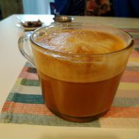 Almond latte at The Superfood Bowl in Cleckheaton