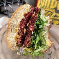 Beet burger  at The Plant Based & Juice Bar in Danville