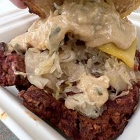 Insides of the Reuben. Mmmmm  at The Plant Based & Juice Bar in Danville