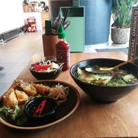 Vegan pho and spring rolls at Pho in Berlin