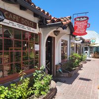 By the entrance at Cafe Dolce in Solvang