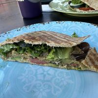 Vegan Trap on toasted Lebanese breadd  at Cafe Dolce in Solvang