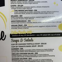 Vegetarian menu  at Cafe Dolce in Solvang