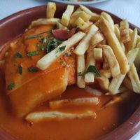 Francesinha vegan at Shanti in Braga