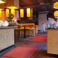 Interior of the restaurant at MoschMosch in Mannheim