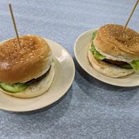 Two kind of vegan burgers at Veg Chat in Kuala Lumpur