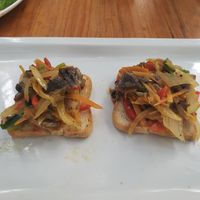 Mushroom and Veg Bruscetta at Cafe Europa in Liberia