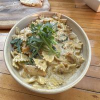 Vegan pasta with vegan cream #Veganuary at Shedshaker Brewing Company in Castlemaine