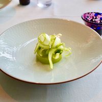 Green Asparagus Panna Cotta at FARO in Tokyo