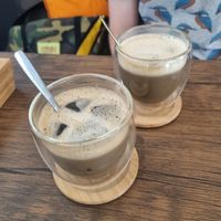 Hojicha Tea with soy milk at Seneca in Wakayama