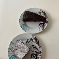 Vegan brownie & chocholate praline raspberry tarte  at Tingel Kringel in Bern