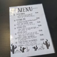 The menu at Sin Carne Cantina in Matlock