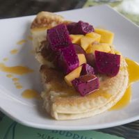 Pancake - looks better than it tastes. at Buddha Cafe in Samosir