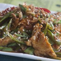 Sesame mock chicken at Buddha Cafe in Samosir