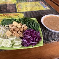 Java salad with sate / peanut dressing   at Buddha Cafe in Samosir
