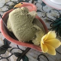 Matcha icecream  at Buddha Cafe in Samosir
