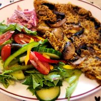 Vegan chick pea omelette at Katie's Homemade Kitchen in Marsden