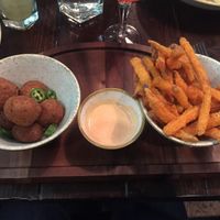 Falafel and sweet potato fries  at Pitcher & Piano  in Nottingham
