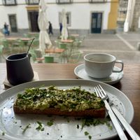 Avocado gluten free toast  at Do Largo in Evora