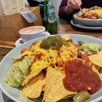 I ordered nachos and a flat white   at Lemon Grove Cafe in Tavistock