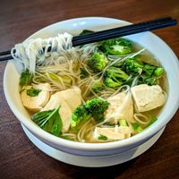Vegan Pho with Steamed Tofu at Le's Kitchen in Danbury