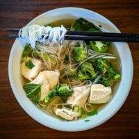 Vegan Pho with Steamed Tofu at Le's Kitchen in Danbury